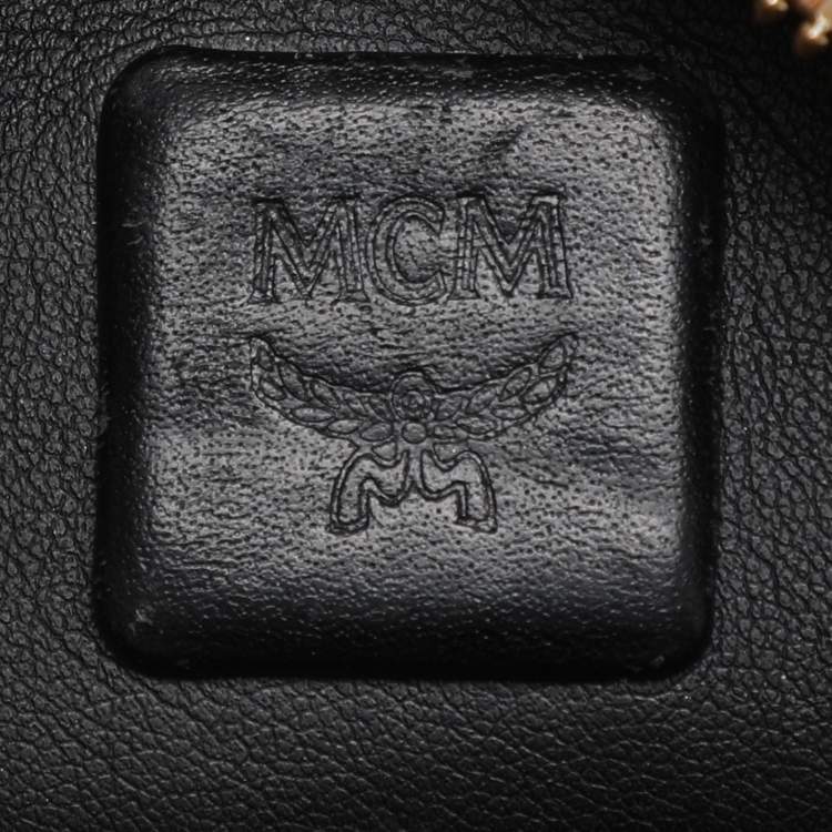 Pre Owned MCM Tan Cognac Visetos Coated Canvas and Leather Mini Stark Backpack