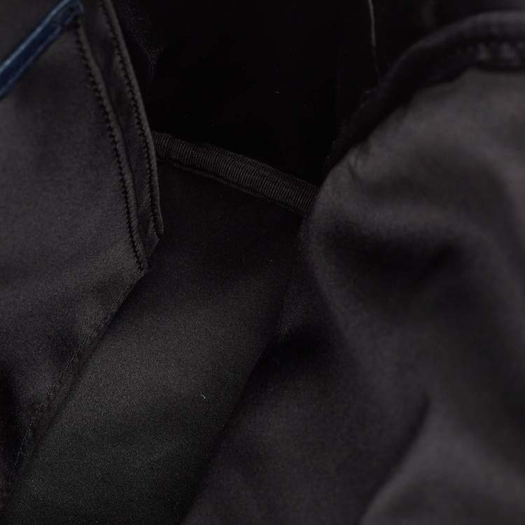 Pre Owned MCM Navy Blue Leather Diamond Studs Stark Backpack