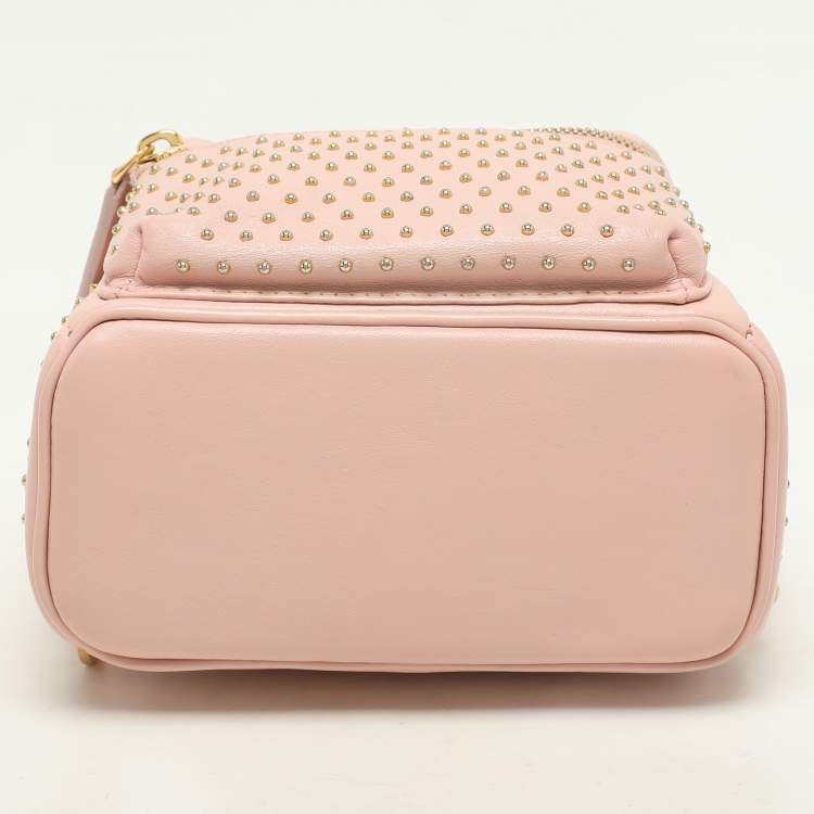 Pre Owned MCM Pink Leather X-mini Stark Bebe Boo Backpack