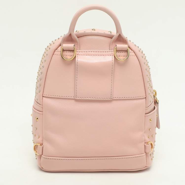 Pre Owned MCM Pink Leather X-mini Stark Bebe Boo Backpack