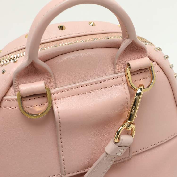 Pre Owned MCM Pink Leather X-mini Stark Bebe Boo Backpack