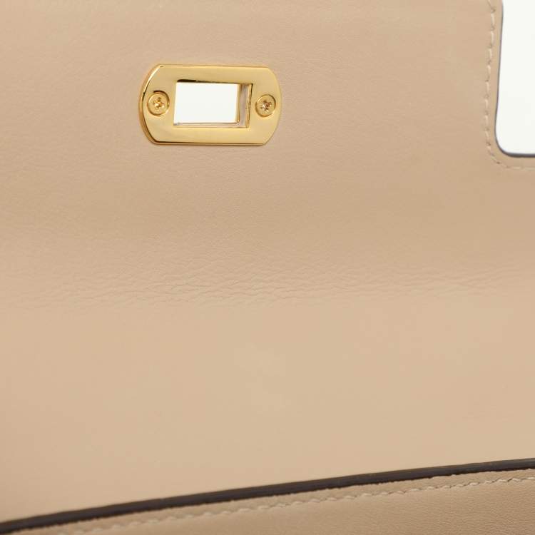 Pre Owned MCM Beige Visetos Coated Canvas and Leather Mini Heritage Top Handle Bag