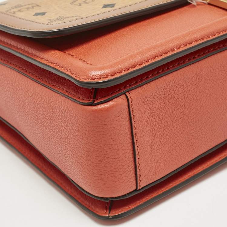 Pre Owned MCM Multicolor Visetos Coated Canvas, Calfhair and Leather Little Veronika Top Handle Bag