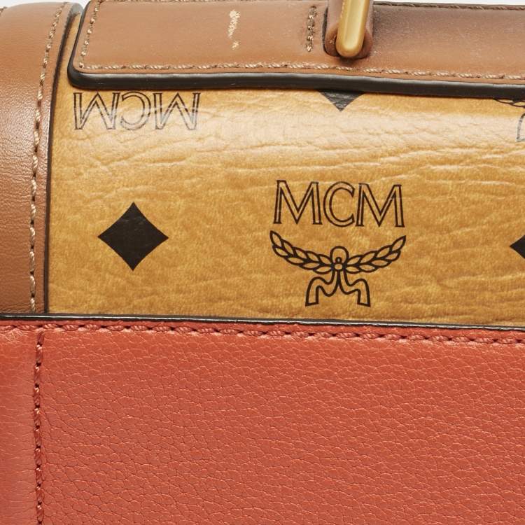 Pre Owned MCM Multicolor Visetos Coated Canvas, Calfhair and Leather Little Veronika Top Handle Bag