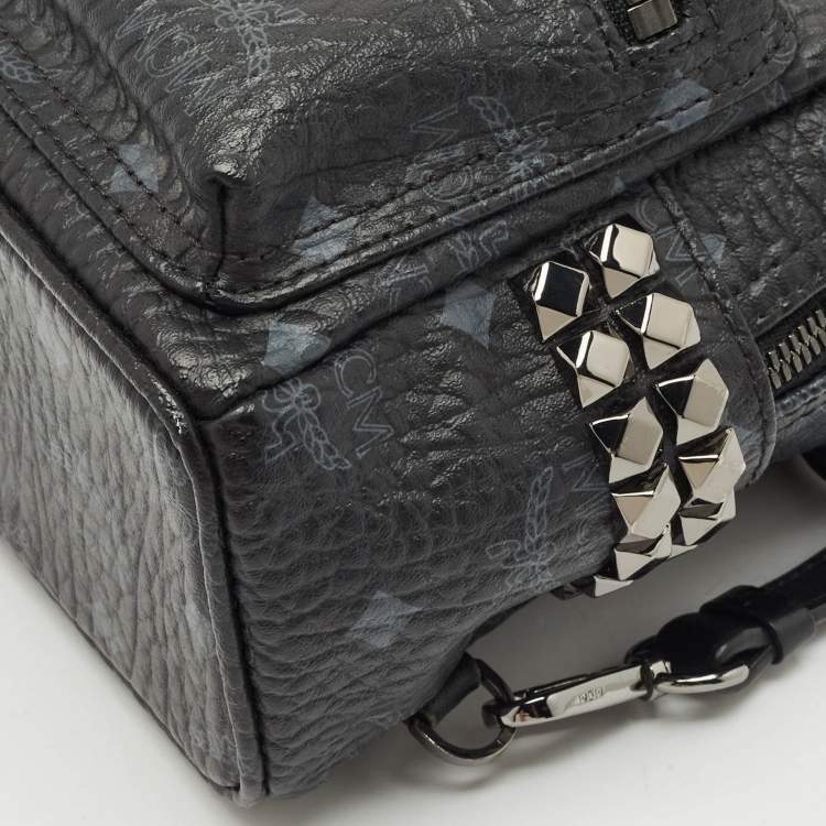 Pre Owned MCM Black Visetos Coated Canvas Mini Side Studs Stark Bebe Boo Backpack