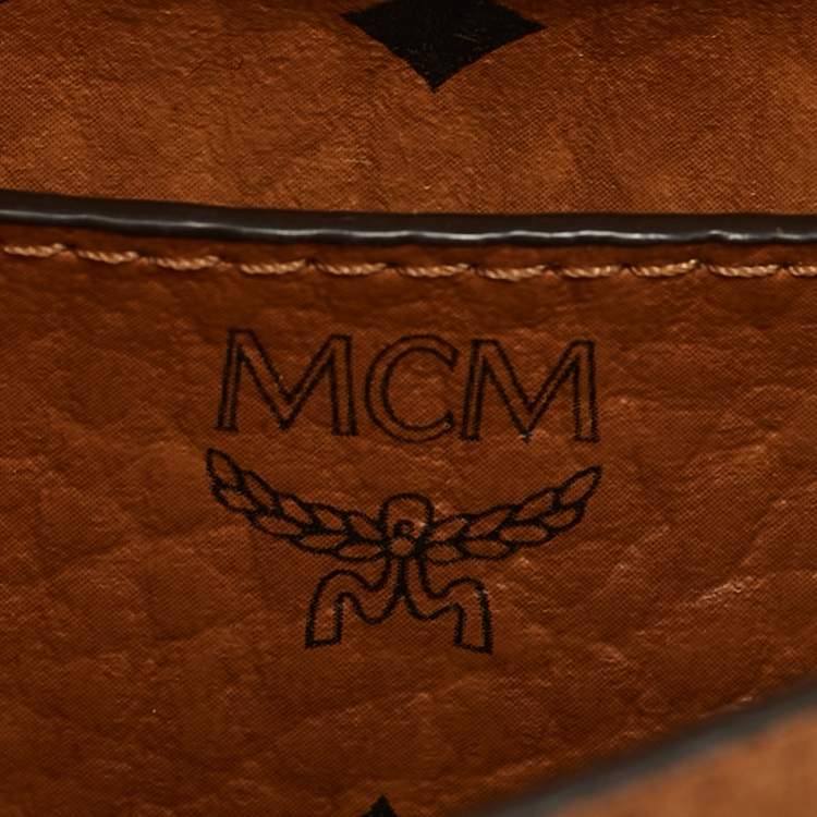 Pre Owned MCM Cognac Visetos Coated Canvas and Leather Rabbit Crossbody Bag