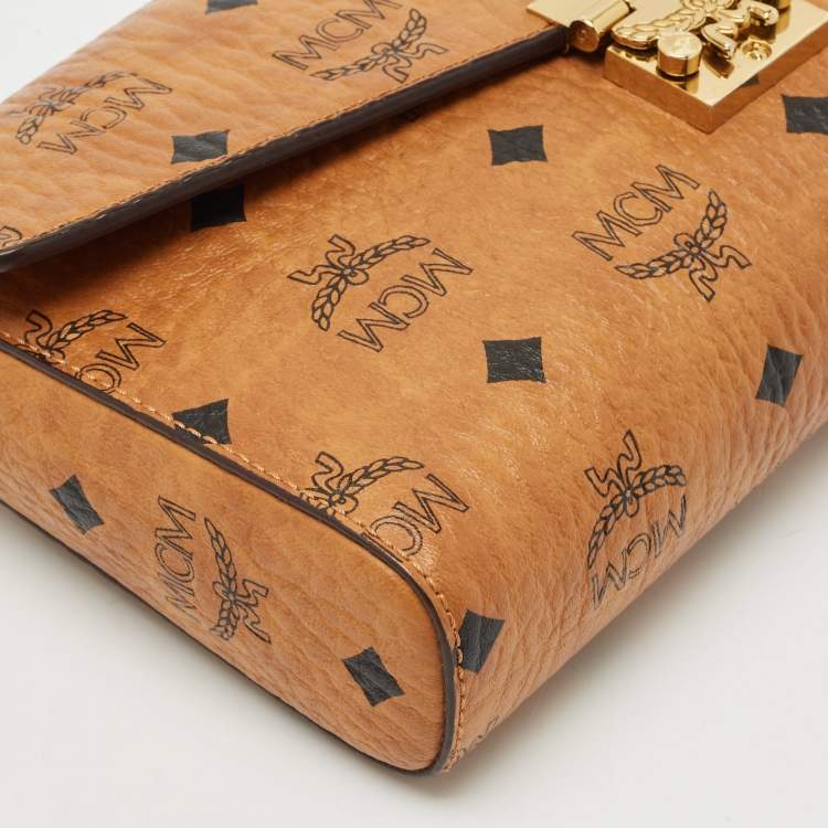 Pre Owned MCM Cognac Visetos Coated Canvas Patricia Chain Clutch