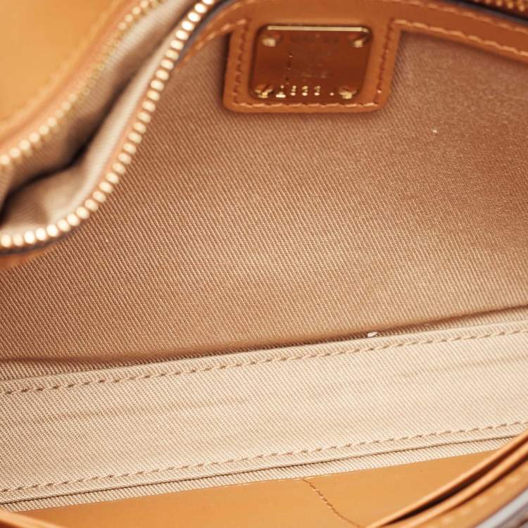 Pre Owned MCM Cognac Visetos Coated Canvas Patricia Chain Clutch