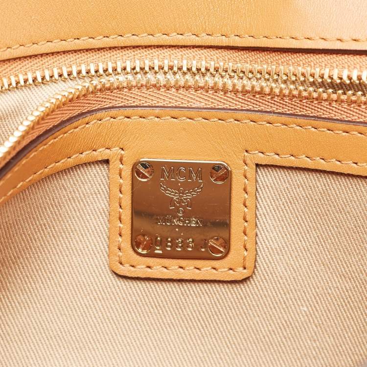 Pre Owned MCM Cognac Visetos Coated Canvas Patricia Chain Clutch