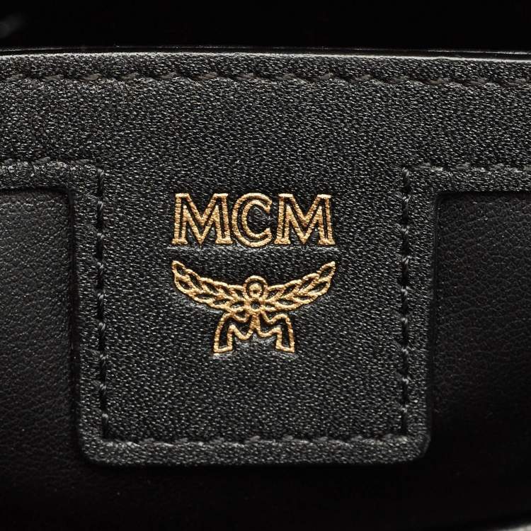 Pre Owned MCM Tan Cognac Visetos Coated Canvas and Leather Medium Stark Backpack