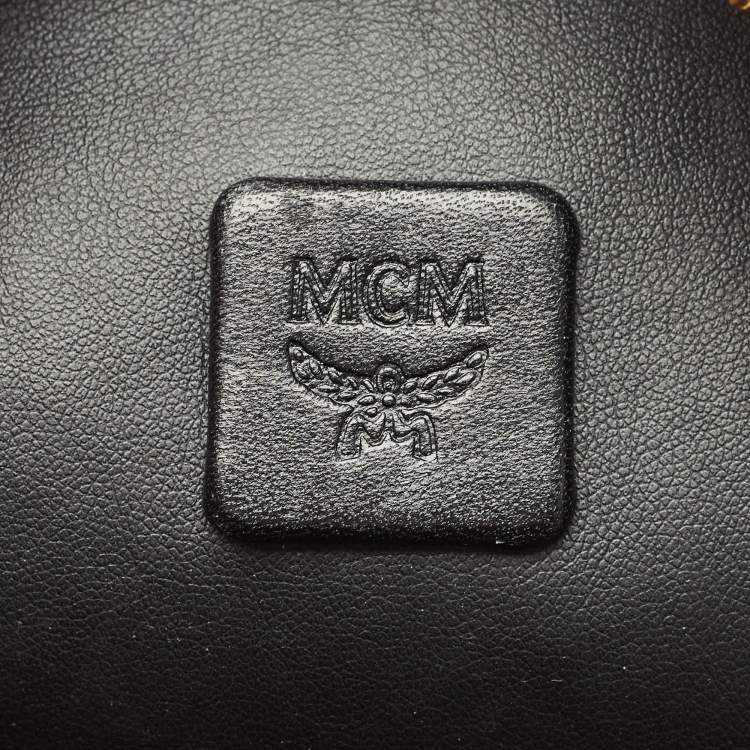 Pre Owned MCM Tan Cognac Visetos Coated Canvas and Leather Medium Stark Backpack