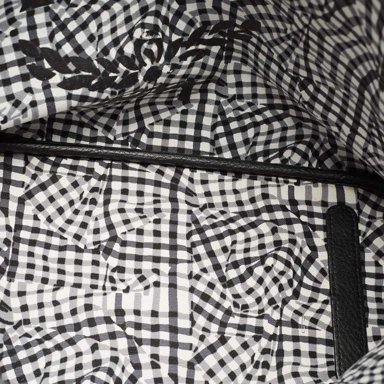 Pre Owned MCM Black Visetos Coated Canvas and Leather Medium Liz Reversible Shopper Tote