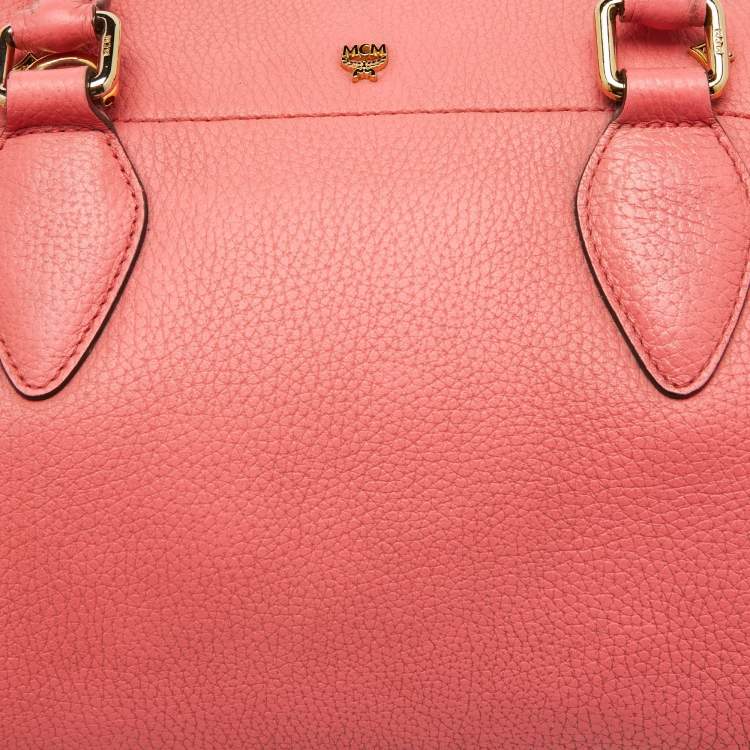 Pre Owned MCM Blush Pink Leather Zip Satchel