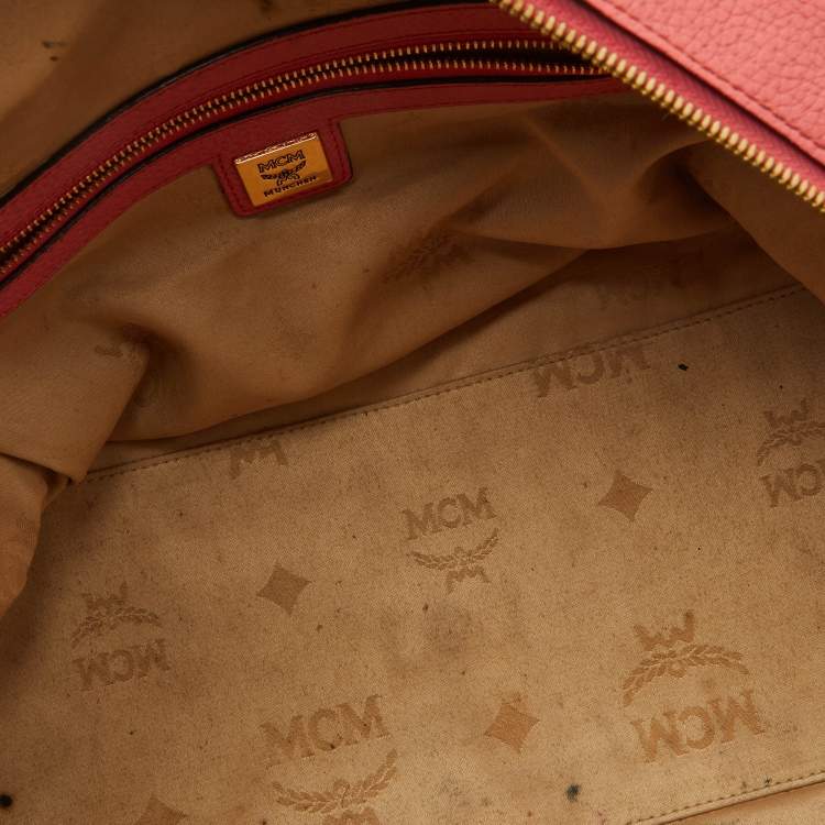 Pre Owned MCM Blush Pink Leather Zip Satchel