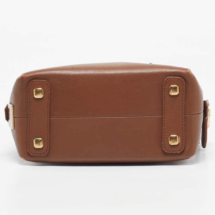 Pre Owned MCM Brown Leather Small Bowler Bag