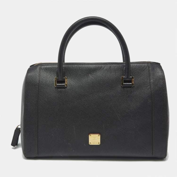 Pre Owned MCM Black Leather Nuovo Satchel