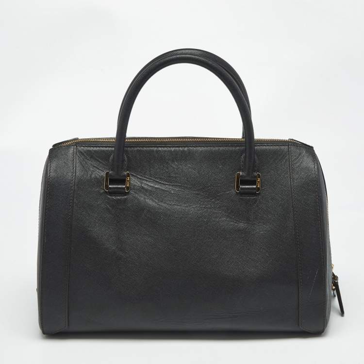 Pre Owned MCM Black Leather Nuovo Satchel