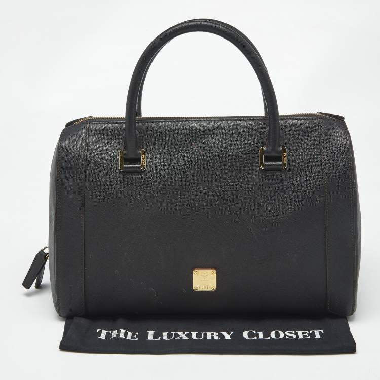 Pre Owned MCM Black Leather Nuovo Satchel