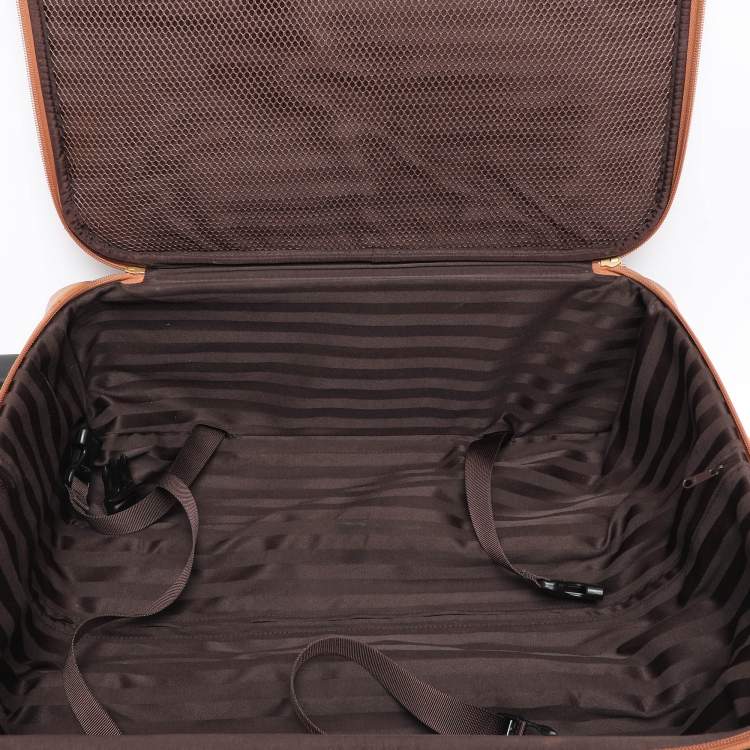 Pre Owned MCM Cognac Visetos Coated Canvas Traveler Cabin Trolley