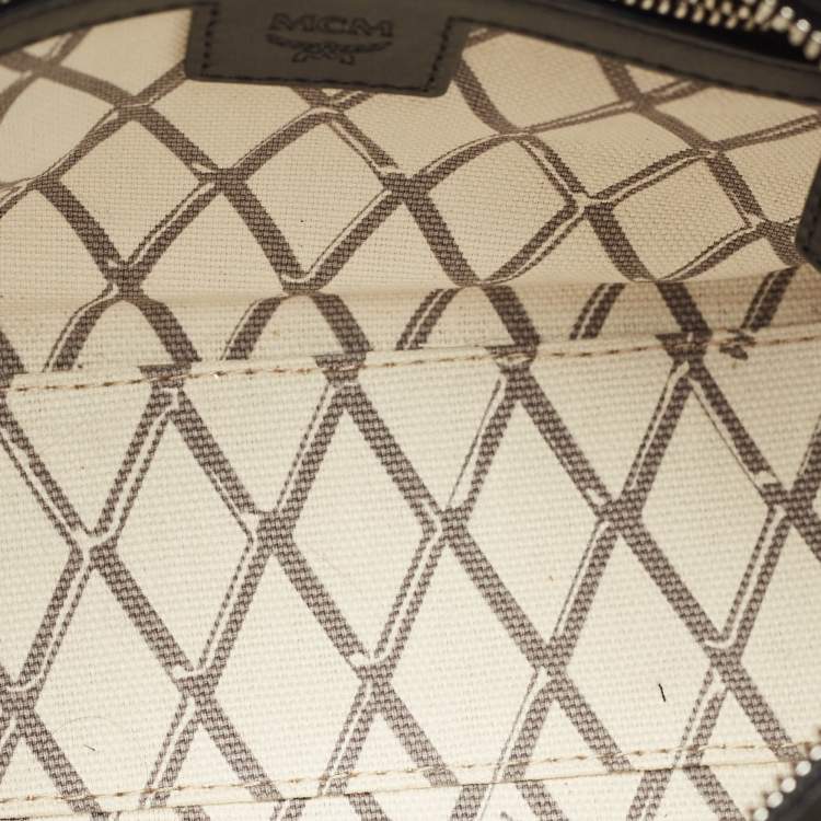 مملوكة مسبقًا MCM Black Visetos Coated Canvas and Leather Mini Toni Tote