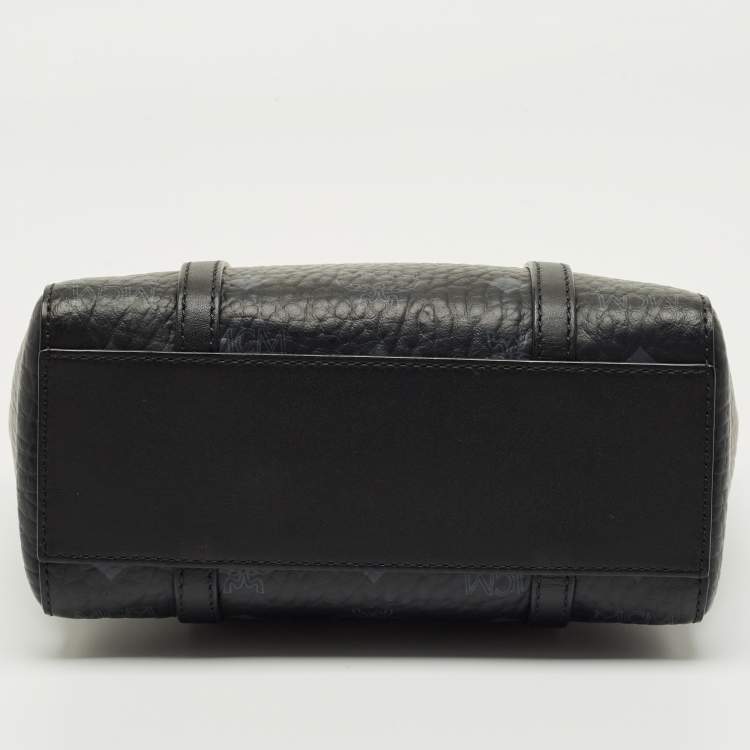 مملوكة مسبقًا MCM Black Visetos Coated Canvas and Leather Mini Toni Tote