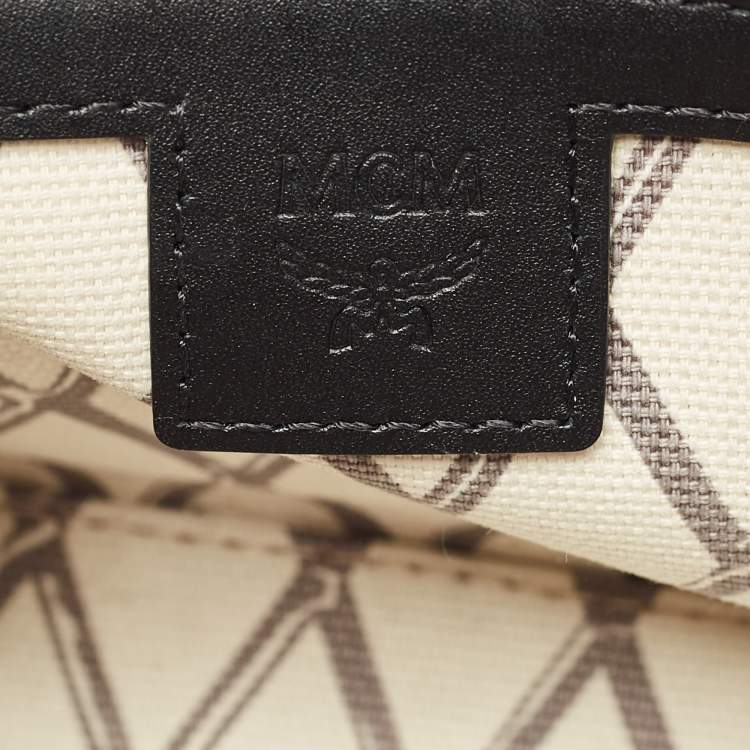 مملوكة مسبقًا MCM Black Visetos Coated Canvas and Leather Mini Toni Tote
