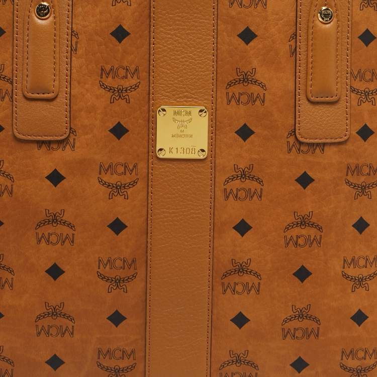Pre Owned MCM Tan Visetos Coated Canvas Liz Reversible Tote