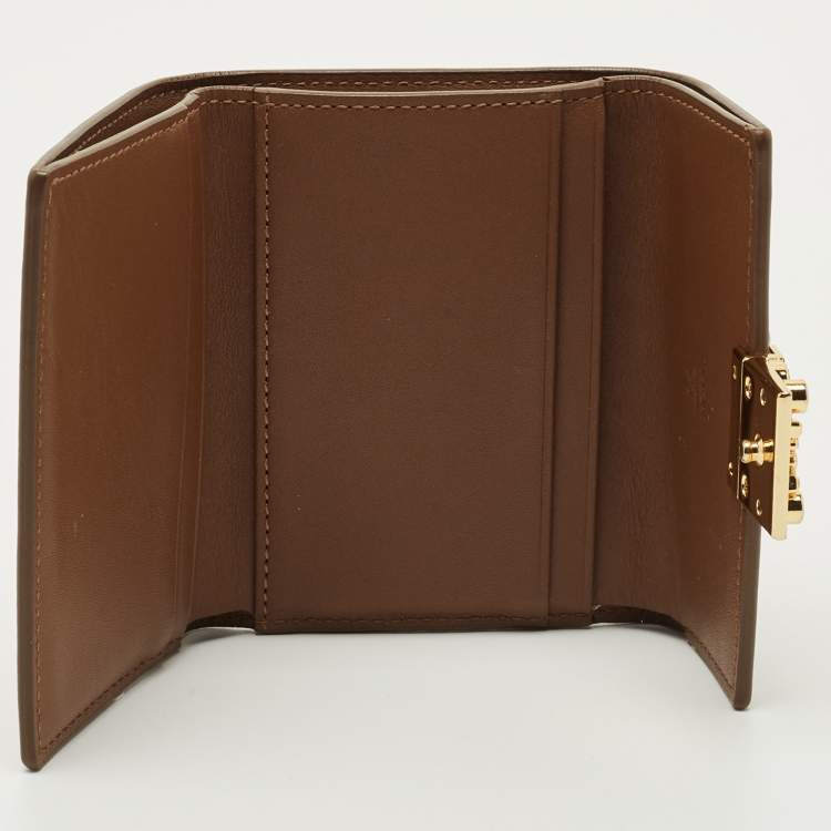 Pre Owned MCM Brown Leather Patricia Trifold Wallet