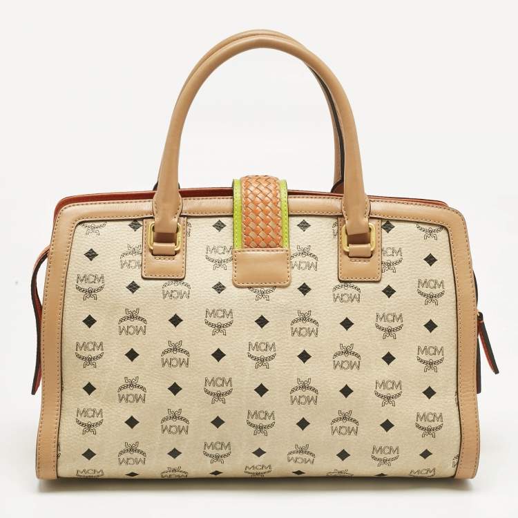 Pre Owned MCM Multicolor Visetos Coated Canvas and Leather Veronica Satchel