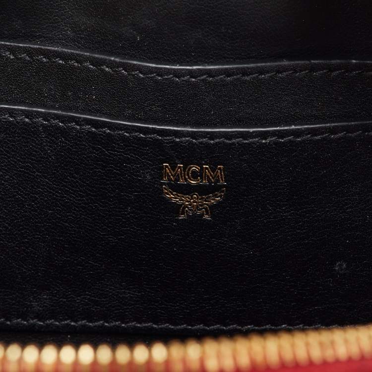 Pre Owned MCM Red Visetos Coated Canvas and Leather Side Stud X-Mini Stark Bebe Boo Backpack