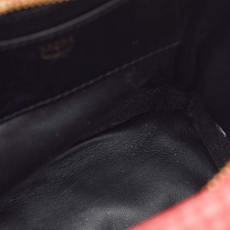 Pre Owned MCM Red Visetos Coated Canvas and Leather Side Stud X-Mini Stark Bebe Boo Backpack