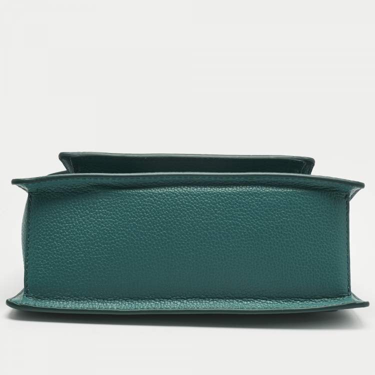 Pre Owned MCM Teal Green Leather Patricia Top Handle Bag