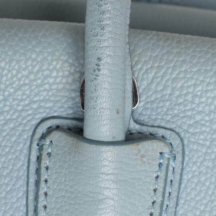 Pre Owned MCM Light Blue Leather Large Milla Tote