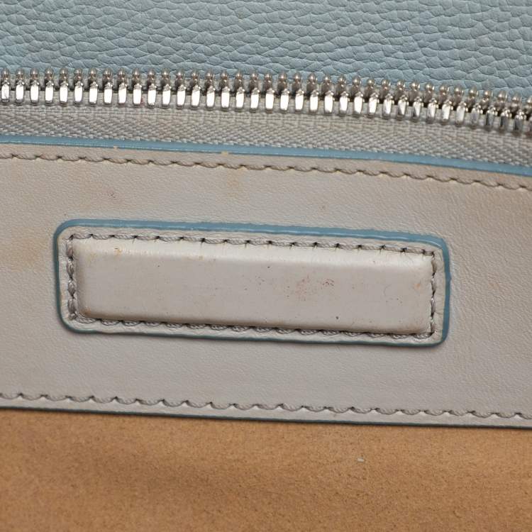 Pre Owned MCM Light Blue Leather Large Milla Tote