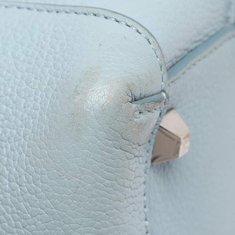 Pre Owned MCM Light Blue Leather Large Milla Tote