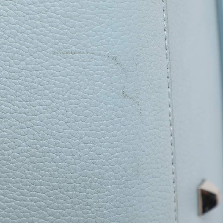 Pre Owned MCM Light Blue Leather Large Milla Tote