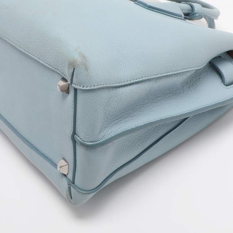 Pre Owned MCM Light Blue Leather Large Milla Tote