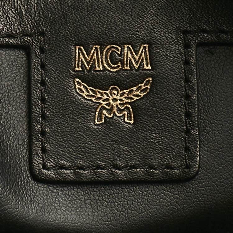 Pre Owned MCM Cognac Visetos Coated Canvas Small Studded Dual Stark Backpack