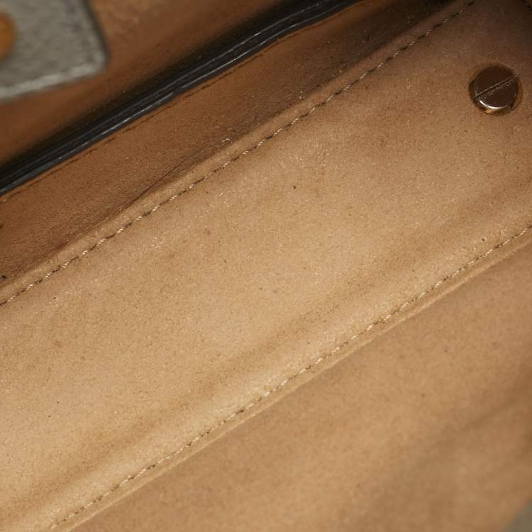 Pre Owned MCM Blue/Grey Leather Mini Milla Tote