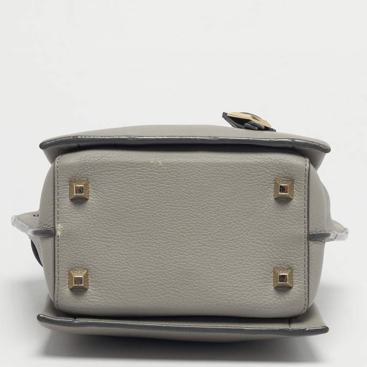 Pre Owned MCM Blue/Grey Leather Mini Milla Tote