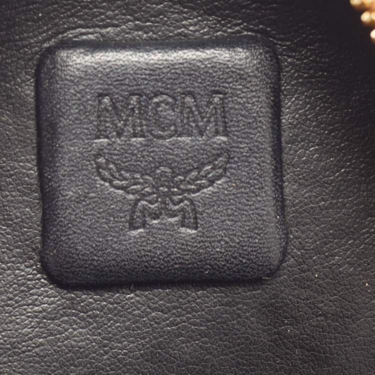 Pre Owned MCM Cognac Visetos Coated Canvas and Leather Mini Stark Studs Backpack