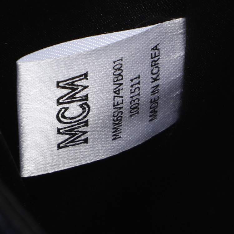 Pre Owned MCM Navy Blue Leather Diamond Studs Stark Backpack