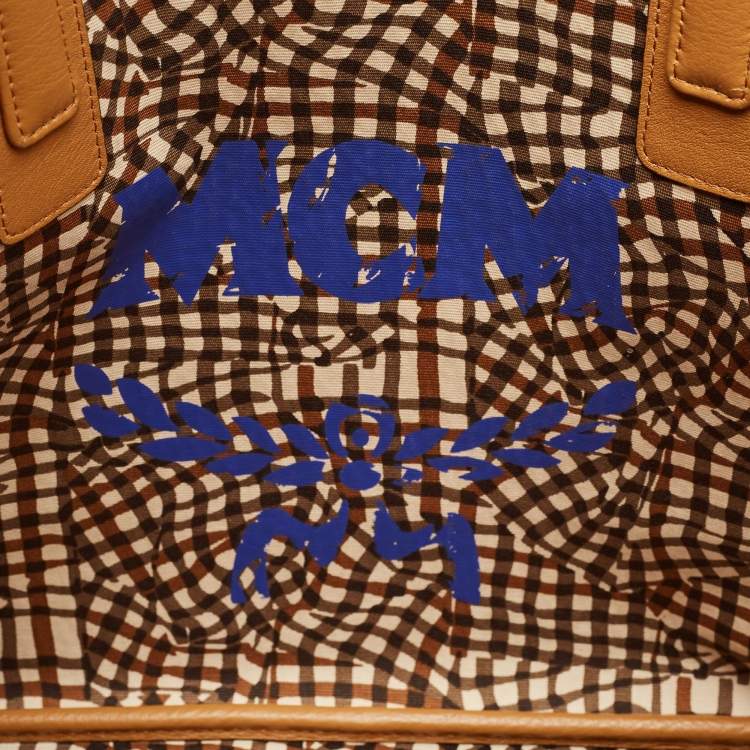 Pre Owned MCM Tan Visetos Coated Canvas and Fabric Liz Reversible Tote