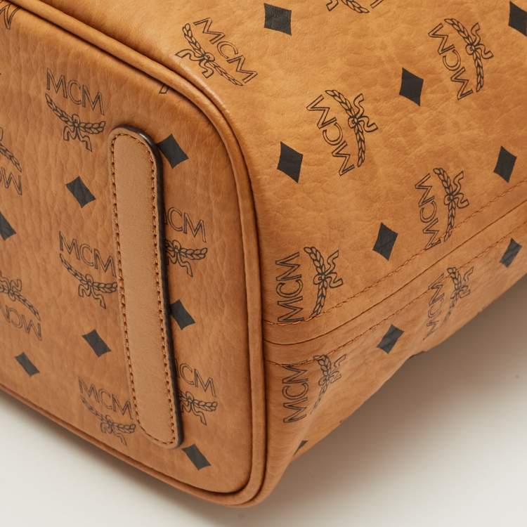 Pre Owned MCM Tan Visetos Coated Canvas and Fabric Liz Reversible Tote