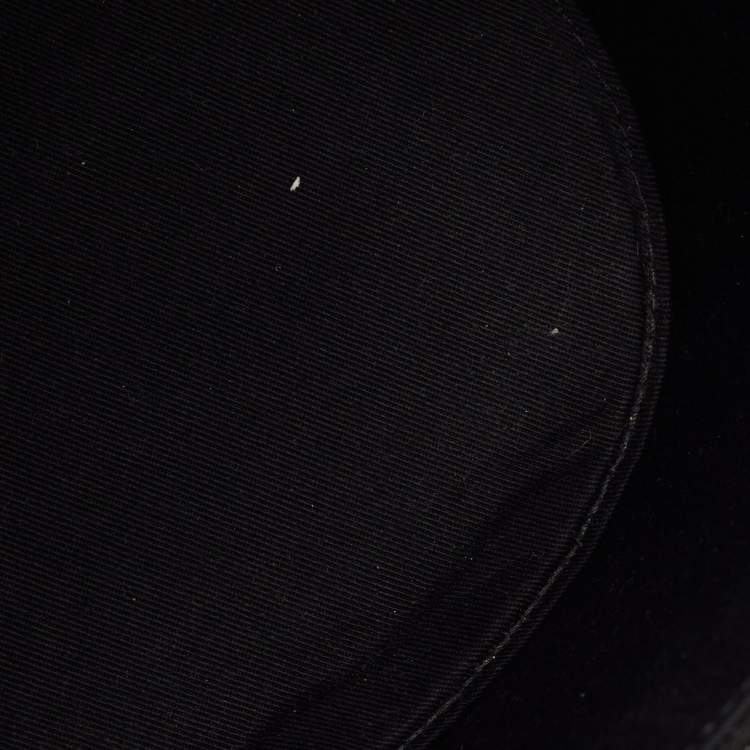 Pre Owned MCM Black Logo Embossed Leather Cylinder Bag