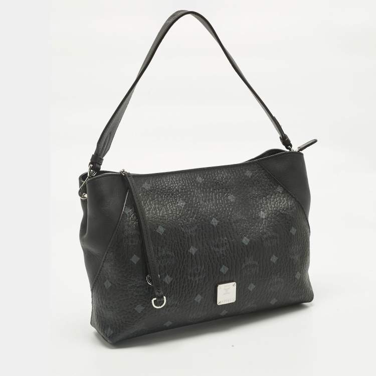 Pre Owned MCM Black Visetos Coated Canvas and Leather Klara Shoulder Bag