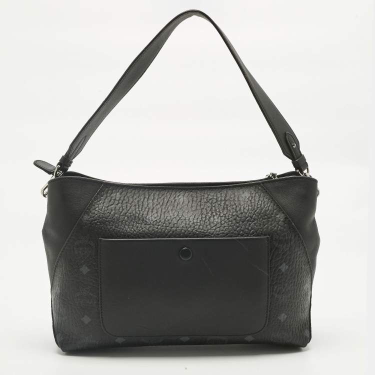 Pre Owned MCM Black Visetos Coated Canvas and Leather Klara Shoulder Bag