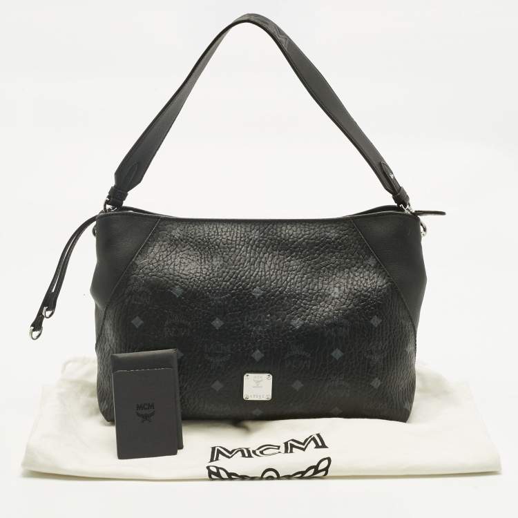 Pre Owned MCM Black Visetos Coated Canvas and Leather Klara Shoulder Bag