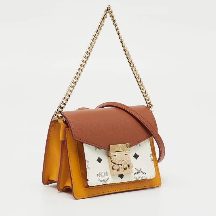 Pre Owned MCM Multicolor Leather and Visetos Coated Canvas Mini Patricia Crossbody Bag