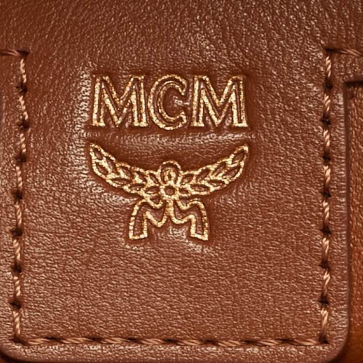 Pre Owned MCM Stark Small Black Visetos Coated Canvas Studded Backpack